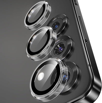 YWXTW Camera Lens Protector for Samsung Galaxy S25 Accessories [1:1 Fit & Ultra Clarity] 9H Tempered Glass Metal Individual Ring Camera Cover Screen Protector for S25, Case Friendly (Clear)