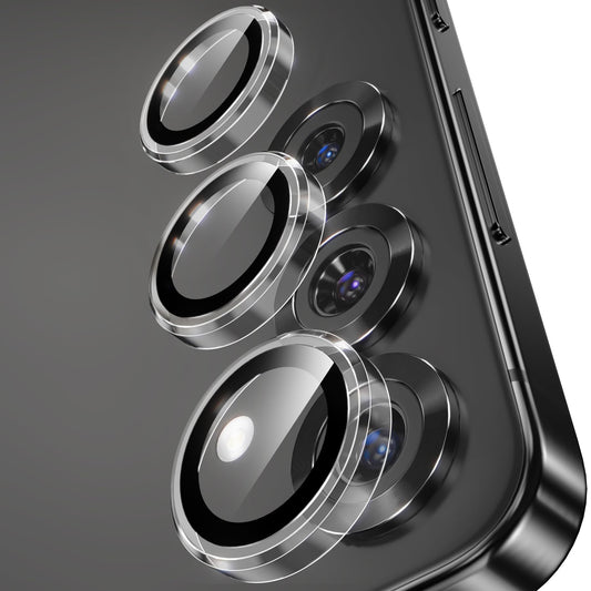 YWXTW Camera Lens Protector for Samsung Galaxy S25 Accessories [1:1 Fit & Ultra Clarity] 9H Tempered Glass Metal Individual Ring Camera Cover Screen Protector for S25, Case Friendly (Clear)
