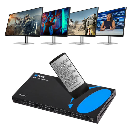 OREI 4x4 HDMI Matrix Switch – 4K@60Hz with Downscale, HDR, HDCP 2.2, EDID