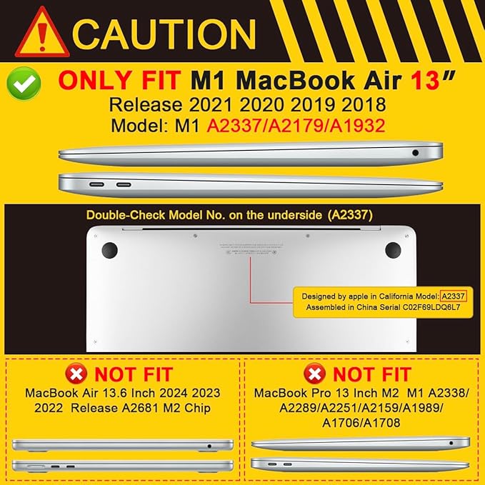 Batianda Case for M1 MacBook Air 13 Inch Model A2337 A2179 A1932 2021 2020 2019 Release,Lovely Creative Series Design Hard Shell with Keyboard Cover & Screen Protector, Cute White Flower