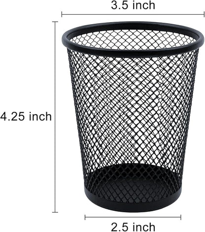Desk Pencil Pen Holder, Wire Mesh Pen Cup Holder for Desk Organizer and Office Desk Accessories (3 Pack)