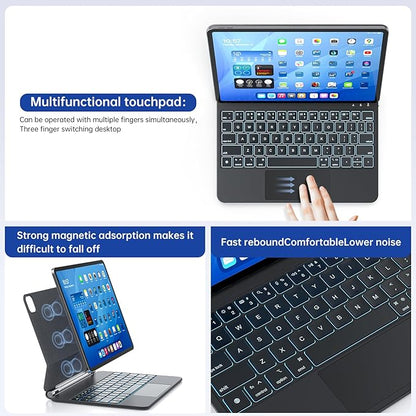 Keyboard Case with Stylus Pen for ipad Air 11-inch (M3 2025,M2 2024)iPad Pro11 in(1st/2nd/3rd/4th Generation) Magic-Style Magnetic Keyboard Case,Multi-Touch Trackpad 10.9” iPad Air 4th/5th Gen.(black)