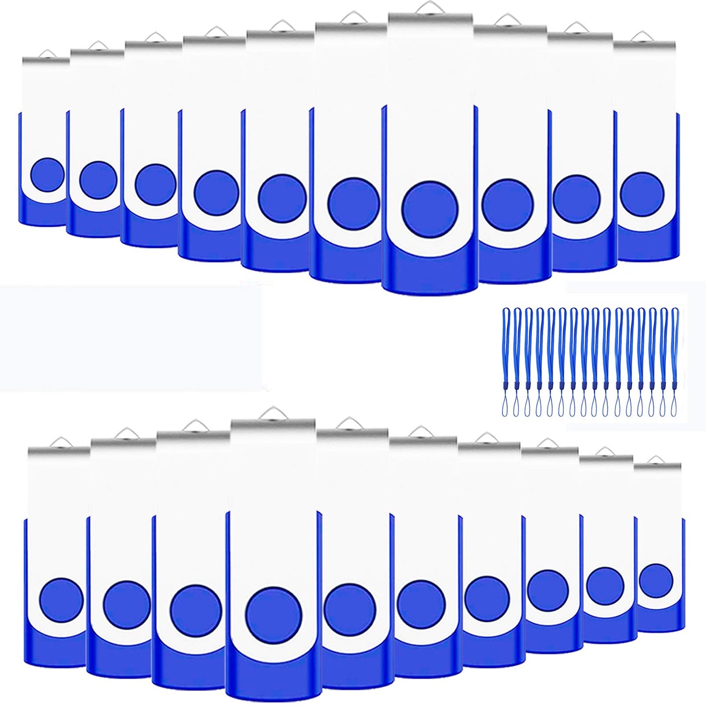 100-Pack of 1GB USB Flash Drive Bulk EASTBULL FAT32 Thumb Drive Pack (Blue)