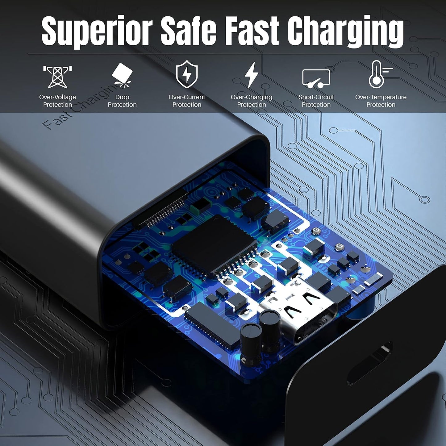 TT&C 30W USB C Fast Charger with 10FT & 6.6FT Cables for iPhone 17, 16, 15