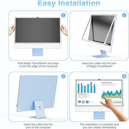 Keenhot Trackpad Touchscreen Frame for iMac, High-Precision Touchpad Support Multi-Gesture, Ultra Slim Touch Screen Activator for 24-inch iMac M1, M3, M4(Stylus Pen Included)