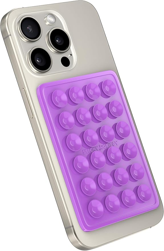 Suction Phone Case Mount, Sillicon Adhesive Phone Accessory for iPhone and Android, Hands-Free Fidget Toy Mirror Shower Phone Holder, Tiktok Videos and Selfies (Purple)