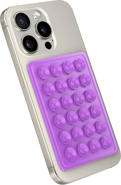 Suction Phone Case Mount, Sillicon Adhesive Phone Accessory for iPhone and Android, Hands-Free Fidget Toy Mirror Shower Phone Holder, Tiktok Videos and Selfies (Purple)