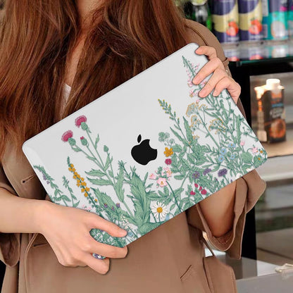 LCMOCICO for MacBook Air 13 Case M5 M4 M3 M2 2026-2022,Green Plants Flowers