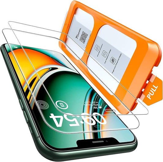 TOCOL for iPhone 11 Pro Screen Protector/iPhone Xs/iPhone X Screen Protector 9H Hardness Military Grade Shatterproof HD Tempered Glass Easy Installation Case Friendly 2 Pack