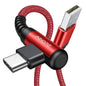 AINOPE 2-Pack USB C Cord 3.1A Fast Charge, [6.6ft+6.6ft] Type C Charging Cable Right Angle, Resistant Nylon Braided USB to USB C Cable Compatible Galaxy S10 S9 S8 Plus S21, LG V30,V20,G6