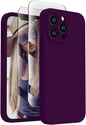 FireNova Designed for iPhone 13 Pro Case, Silicone Upgraded [Camera Protection] Phone Case with [2 Screen Protectors], Soft Anti-Scratch Microfiber Lining Inside, 6.1 inch, Wine Red