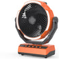 PANERGY Camping Fan with Light - 20000mAh Rechargeable Battery Fan with Charger, 70Hrs Cooling Time, 4 Speeds, 110° Auto Oscillation & 270° Pivot Design with Hook for Camping/Power Outage/Hurricane