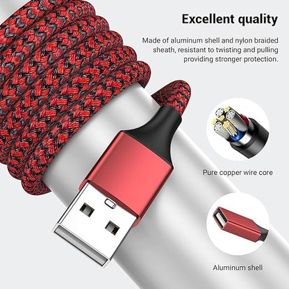 6.6FT USB Splitter 3 in 1 Out, A Male to 3 Female Extension Y Cable Support Charging and Data Transfer for TV/PC/Laptop/Keyboard/ PS4/5/ Flash Drive/LED Etc.(Red)