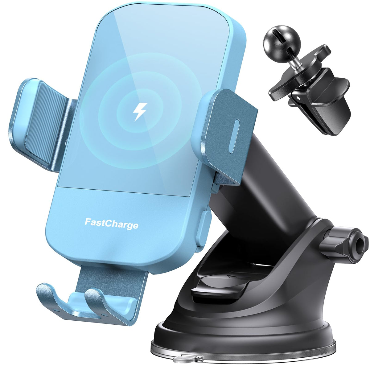 CHGeek Wireless Car Charger, 15W Fast Charging Auto Clamping Phone Holders for Your Car Phone Mount fit for iPhone 17 16 15 14 13 12 Pro Max 11 XR XS, for Samsung Galaxy S25 Ultra S24 S23, Black