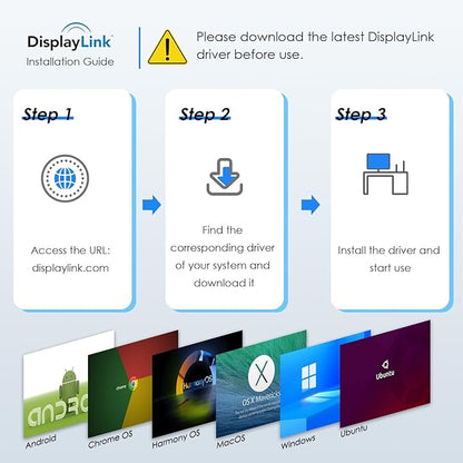WAVLINK USB C and USB 3.0 to Dual 4K DisplayPort/HDMI Adapter, Displaylink Monitor Splitter Extended Display for Dual Monitor 4K@60Hz, HDMI/DP Splitter Compatible with Mac M1-M4,Window Laptop-Silver