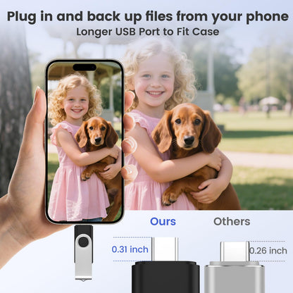 ABLAZE 8GB USB C Flash Drive 10 Pack, OTG USB 2.0+Type C Memory Stick