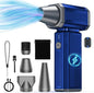 Compressed Air Duster,130000RPM Electric Duster,Stepless Speed Mini Air Blower,Replace Canned Air Duster,Cordless Rechargeable Jet Fan Blower for Keyboard Computer Car Cleaning Dry-Blue