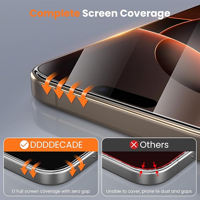 Screen Protector for iPhone 15/16/14Pro Military Grade Tempered Glass Auto-Alignment OneTouch Kit Cell Phone Accessories Bubble Free Case Friendly Auto Dust-Removal Easy Install [1 Pack]