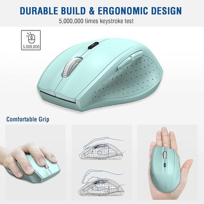 E-YOOSO Wireless Mouse for Laptop, Portable Optical Computer Mouse, 6 Buttons, Cordless 2.4GHz with USB Receiver, 5-Level 4800 DPI, 18 Months Battery Life for PC Chromebook Windows Mac
