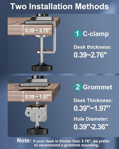 Single Monitor Mount Arm, VESA Desk Mount Stand for 13-32 inch Computer Screen up to 22 lbs, Adjustable Height Tall Monitor Arm with Tilt Swivel Rotation, VESA 75 100mm, Black, Freelift