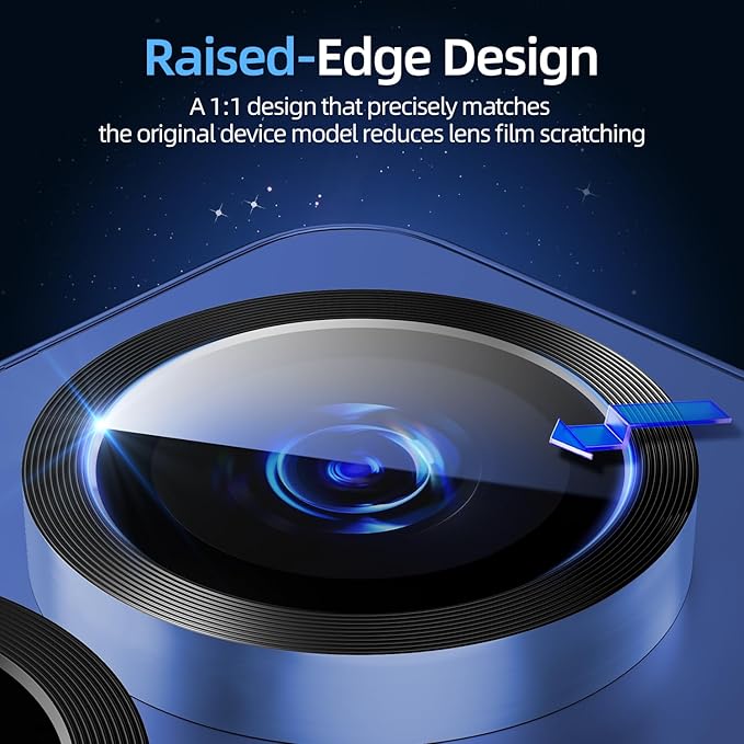 X-it Camera Lens Protector for Samsung S25, 9H Tempered Glass, Independent Metal Aluminum Edge Original Protection Design, Suitable for Phone Case, Anti-scratch, Anti-reflective,Navy