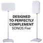 Sanus Wireless Speaker Stand for Sonos Five and Sonos Play:5 - Audio Enhancing Design for Vertical & Horizontal Audio with Built-in Cable Management & Premium Alloy Materials - OSS52 (White)