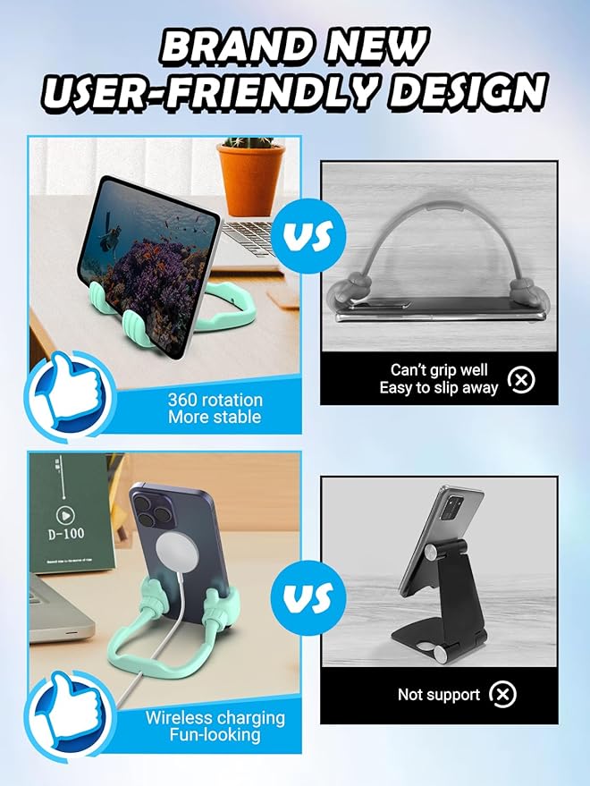 Back to School Supplies Gifts for Boys Girls Cell Phone Stand: Thumbs Up Lazy Phone Holder Birthday Gift for Teens Adults Kids Men Women Teenage Dad Mom Husband Wife Christmas Stocking Stuffers