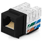 Everest 90° Angled RJ45 Cat6A Keystone Jacks 100-Pack in Black - Slim Profile Female RJ45 Connectors - Cat 6A Keystone Jack - Compatible with 90° Angled Speed Termination Tool - easyJACK (B094WB91H3)