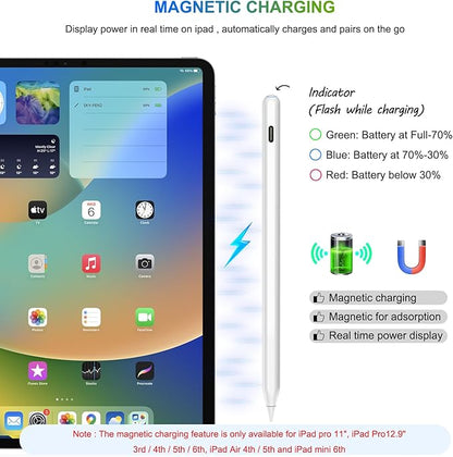 Pencil 2nd Generation Magnetic Wireless Charging: HATOKU Stylus Pen with Tilt Sensitvity Palm Rejection for iPad Air 3 4 5th M2 M3 - iPad mini 5 6th - iPad 6 7 8 9 10 11 Gen - iPad Pro 11" 12.9" M4