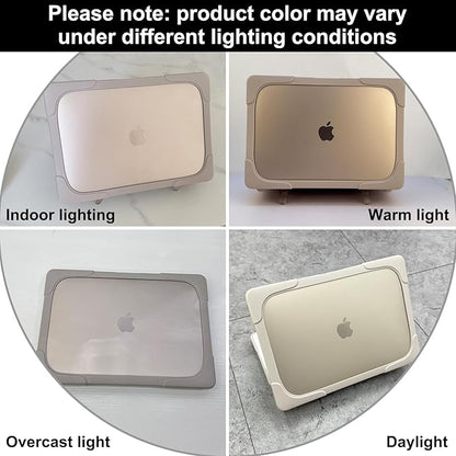 Batianda for M4 MacBook Air 13.6 inch Case 2025 2024 2022 Release Model A3240 A2681(M2) A3113(M3), Heavy Duty Shockproof Protective Hard Shell with Fold Kickstand & Keyboard Cover, Khaki