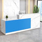 Reception Desk with Counter Modern Checkout Counter with Lockable Drawer Keyboard Tray Receptionist Desk for Office Salon Reception Table V Left 55inch/140cm