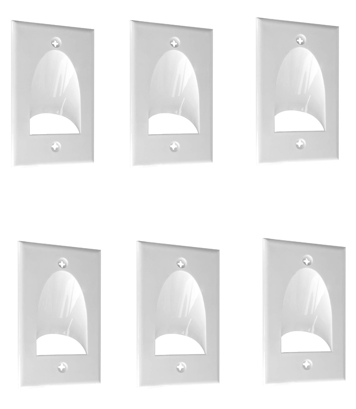 BestMounts - 12 Pack Inner Nose Behind Wall Cable Management TV Cord Hider for Wall Mounted TV - Single Gang Low Voltage Recessed Wall Plates Cable Pass Through for Wires, HDTV, HDMI (White)
