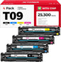 T09 Toner Cartridge Set 4-Pack with chip High Yield Replacement for Canon T09 T09L 3020C005AA 3019C005AA 3018C005AA 3017C005AA for Color imageCLASS MF1127C X LBP1127C C1127i C1127iF C1127P Printer Ink