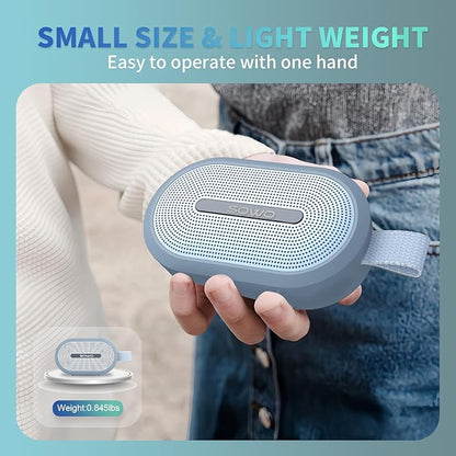 SOWO Wireless Portable Small Speaker, Ultra Magnetic Bluetooth Speaker for Golf Cart, Coverless IP67 Waterproof, 24 H Playtime, Pro Sound, Clip Hanging Design for Outdoor, Indoor - Blue