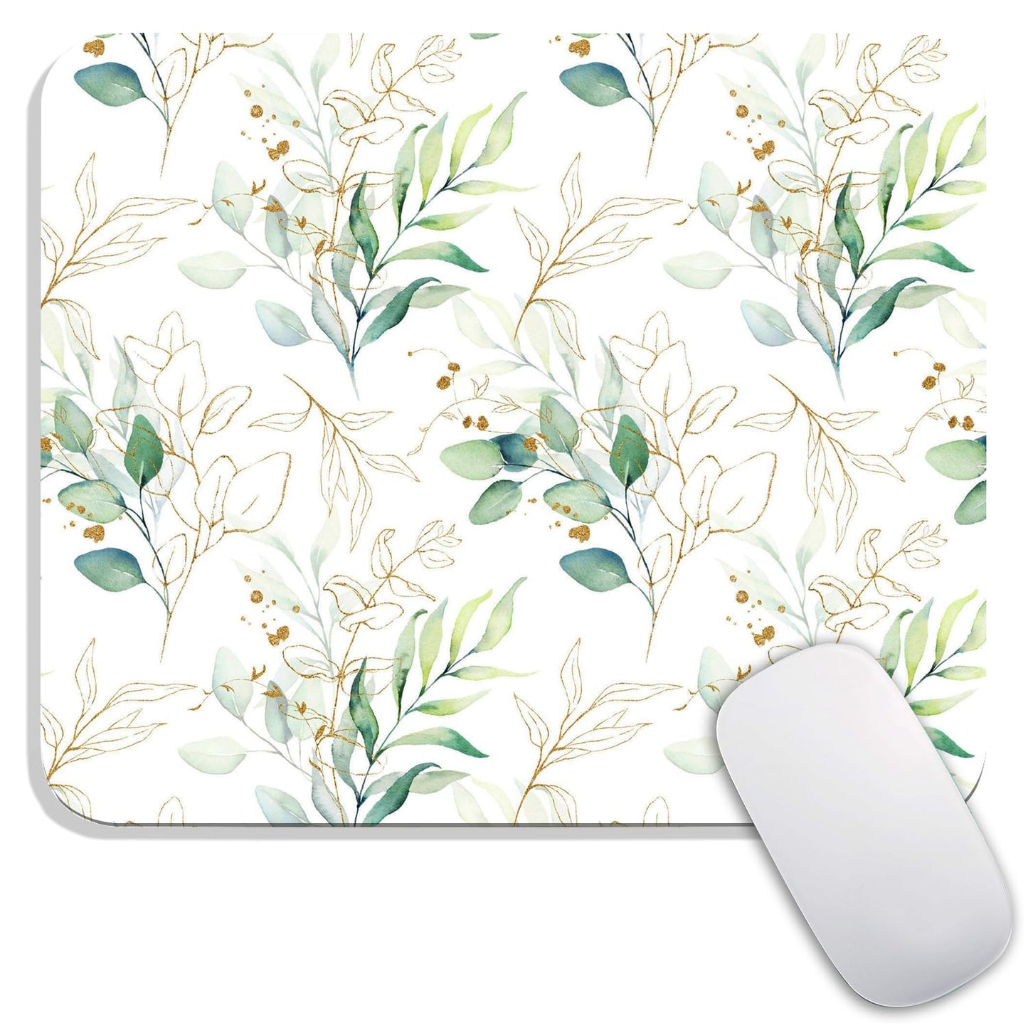 Armanza Square Mouse Pad Pretty Leaves, Personalized Premium-Textured Custom Mouse Mat Design, Washable Mousepad Cloth, Non-Slip Rubber Base Computer Mouse Pads for Wireless Mouse
