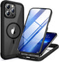 Miracase for iPhone 13 Case 6.1'',Full-Body Magnetic Clear Bumper Case with Built-in 9H Tempered Glass Screen Protector,Military Drop Protection Outdoor Phone Case — iPhone 13 Pro