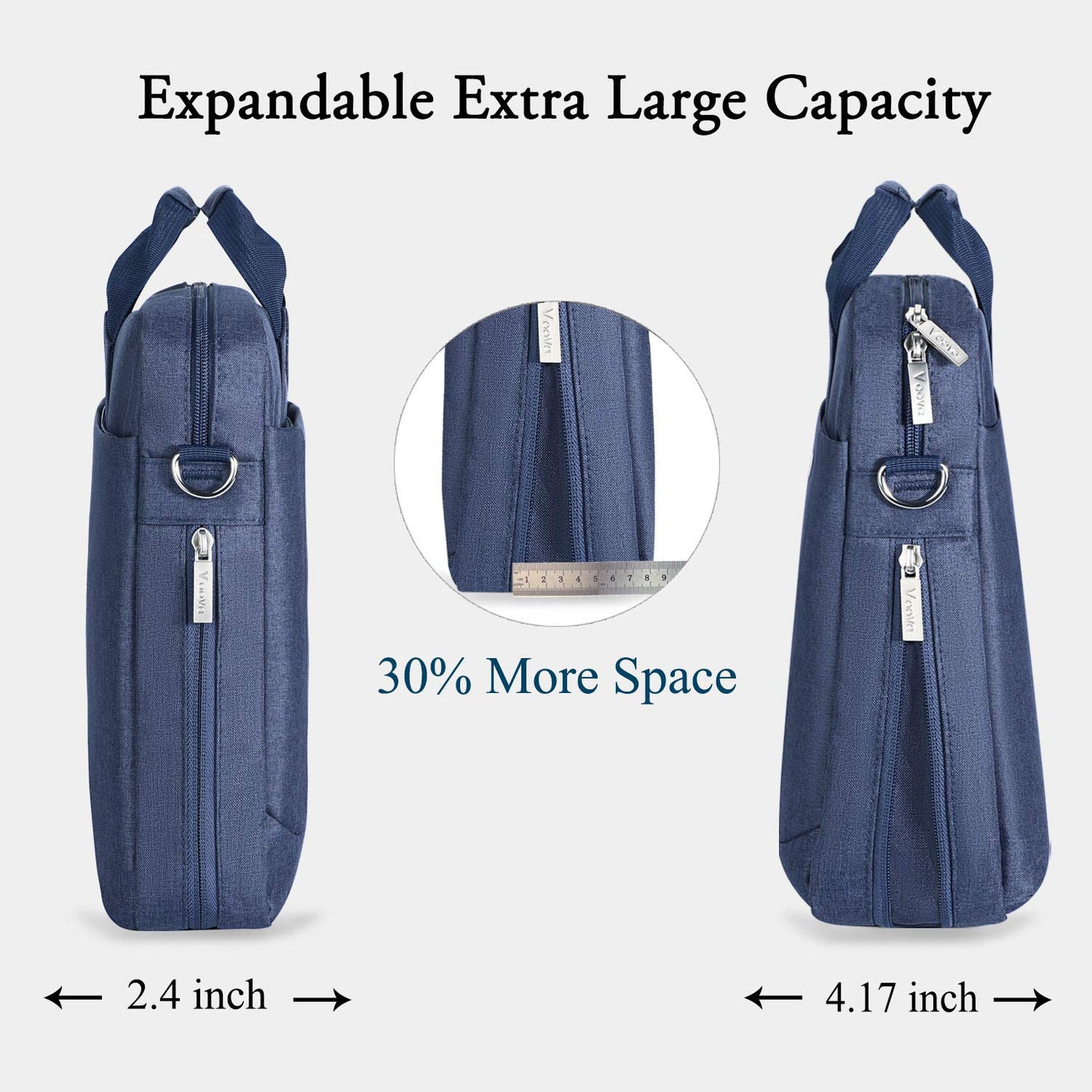 Voova 17.3-17 Inch Laptop Bag, Computer Bag, MacBook Bag, Blue