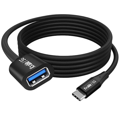 USB C to USB Female Cable 6FT, Type-C Male to USB A 3.1 Female OTG Cable, 5Gbps Data Transfer, Compatible with MacBook Pro/Air, iPhone 16 Pro Max/16 Plus/16/15 Series, Galaxy S24/S23/S22/S21 and More