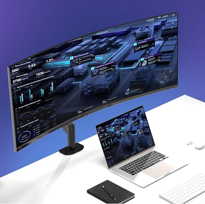 Pholiten Premium Aluminum Heavy Duty Monitor Arm，Ultrawide Monitor Arm,Full Motion Single Computer Mount for Computer Screens up to 43 inchs and 28.6lbs,Adjustable Clamp and Grommet Vesa Mount.