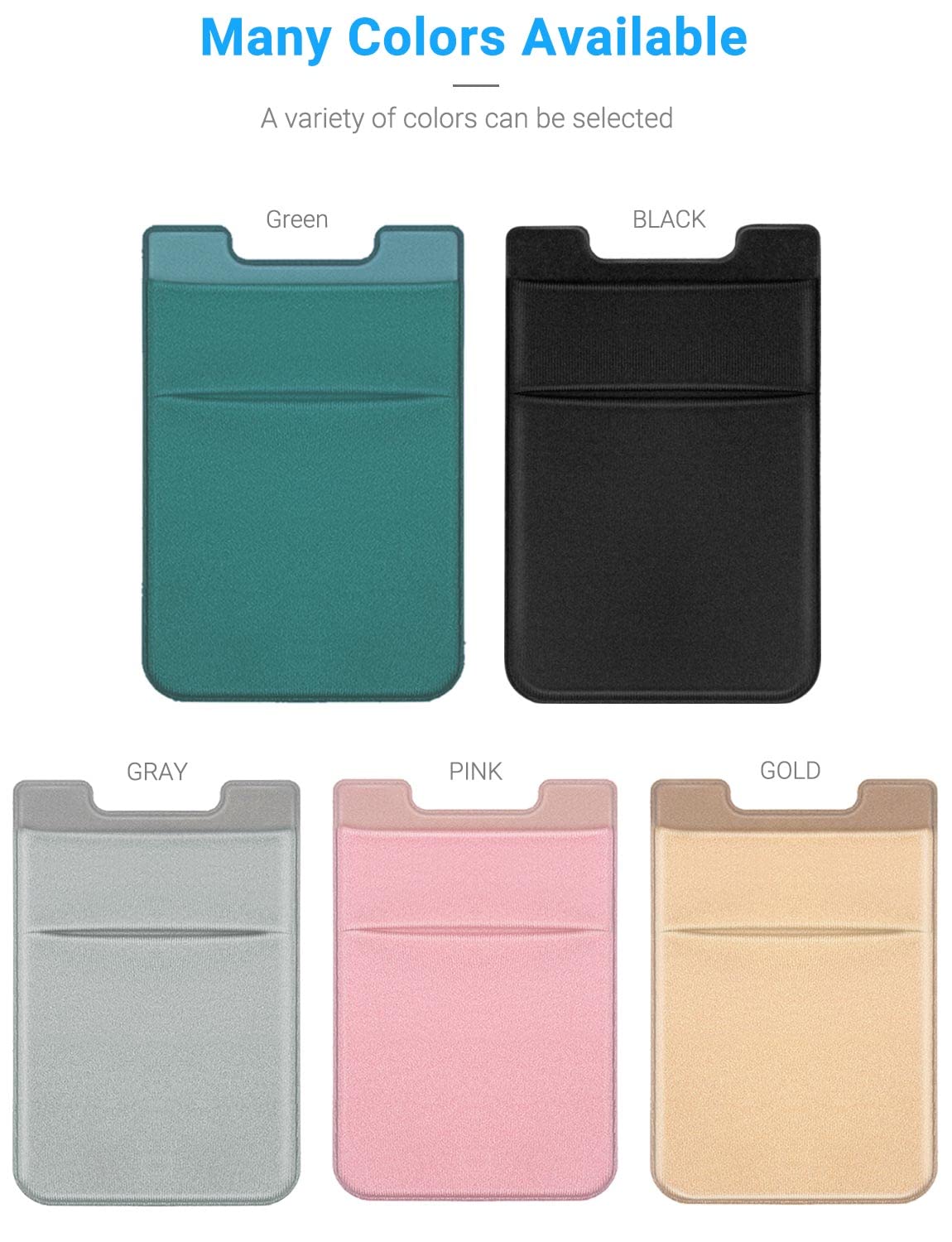 OBVIS Stick On Wallet Sleeve Cell Phone Card Holder, 2 Pack Pink
