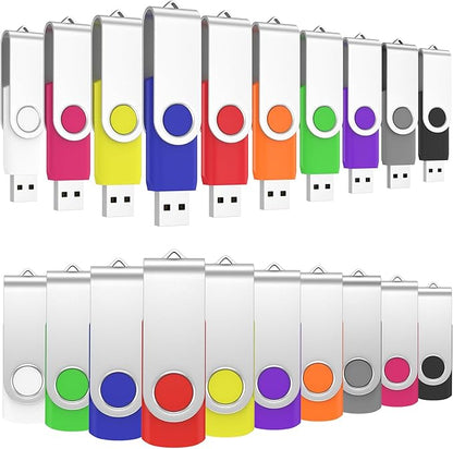 ABLAZE 128MB Flash Drives 500 Pack, USB 2.0 Thumb Drives Bulk Swivel Memory Stick Bulk USB 500 Pack Pendrives 128MB (Mixcolors)