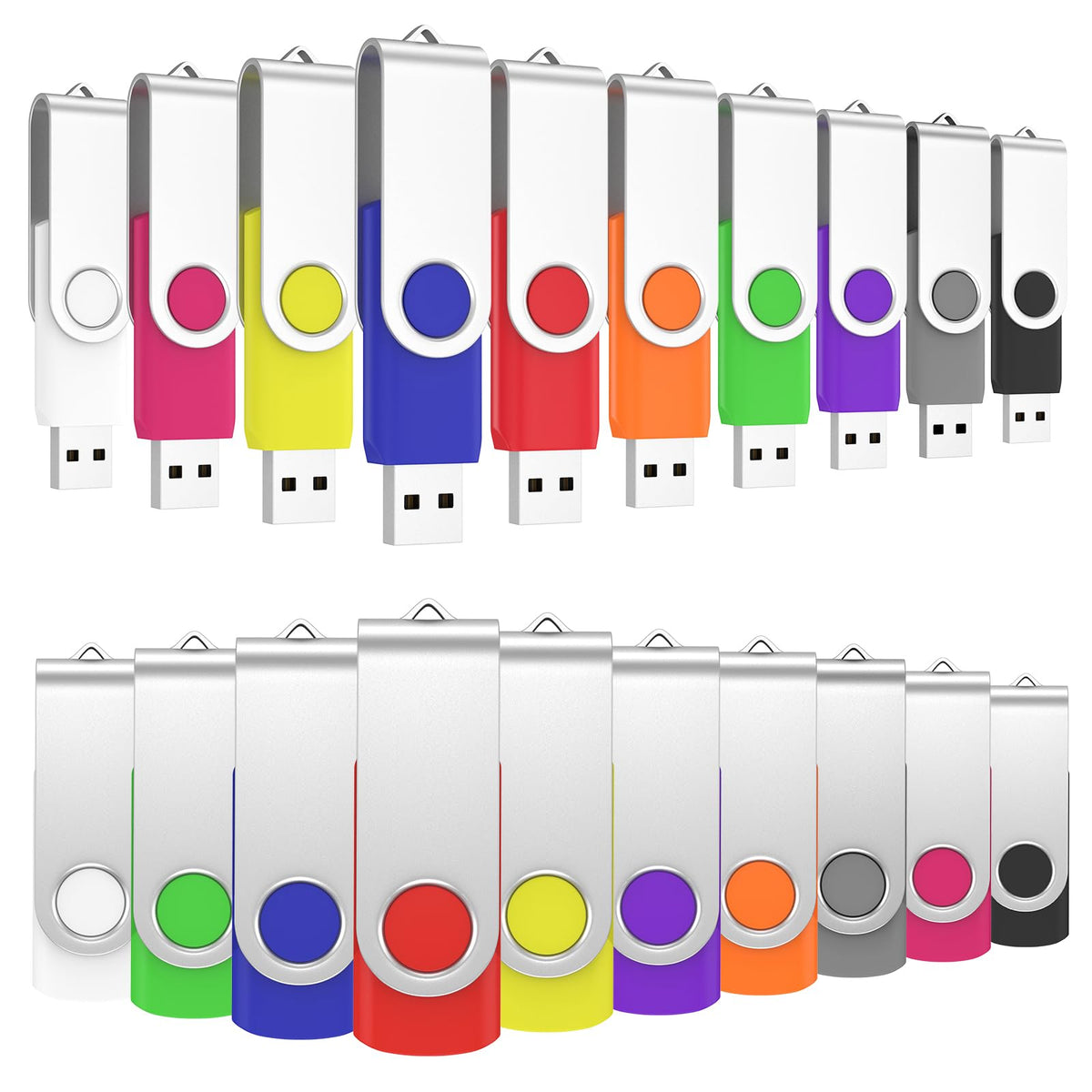 ABLAZE 1GB Flash Drive 10 Pack, USB 2.0 Memory Stick with Lanyards
