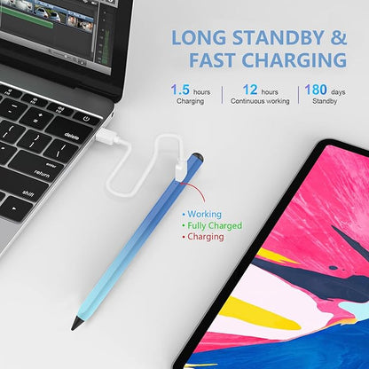 Stylus Pen for iPad 2018-2023 with Palm Rejection, Active Pencil for iPads 10th/9th/8th/7th/6th, for iPad Pro 11/12.9 inch, for iPad Air 5th/4th/3th Gen, for iPad mini 6th/5th Gen(Gradient Blue)