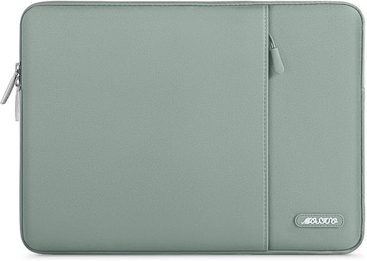 MOSISO Laptop Case 14 inch, 14 inch Laptop Sleeve Compatible with HP Lenovo Dell ASUS Acer, HP Stream, Dell Latitude, Lenovo IdeaPad, Polyester Vertical Computer Sleeve Bag with Pocket, Antique Green
