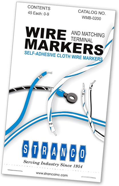 Premium Wire Marker Book for Cable Management, Vinyl-Coated, High-Tack Adhesive, Electric Panel Wire Label Stickers - 10 Pages with 45 Labels Each, 1 Book, Numbered 0-9 (Pack of 25)