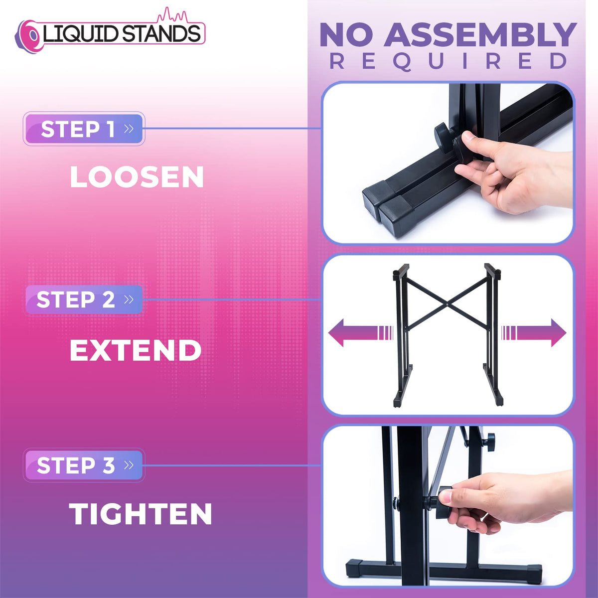 Liquid Stands Portable Audio Mixer Stand - Angled Foldable & Adjustable Studio Music Mixer Synth, MPC Stand For Drum Machines, DJ Turntables, Audio Rack Music Equipment & More