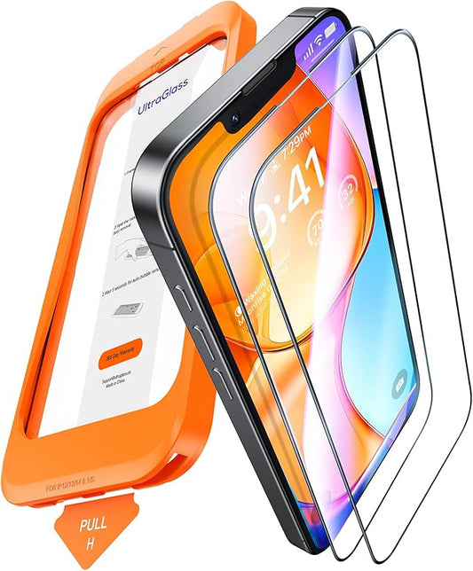 UltraGlass UNBREAK TOP 9H+ Armor for iPhone 17e/ 16e Screen Protector 6.1'' (No.1 Military Grade Shatterproof) Screen Protector 17e/ 16e Tempered Glass (Longest Durable & Full Edge Coverage) 2 Pack
