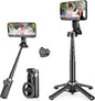 Magnetic Tripod for Phone with Remote Control, 3-in-1 Selfie Stick Handle Grip 360°Rotation Extendable Stand for iPhone Android Phones