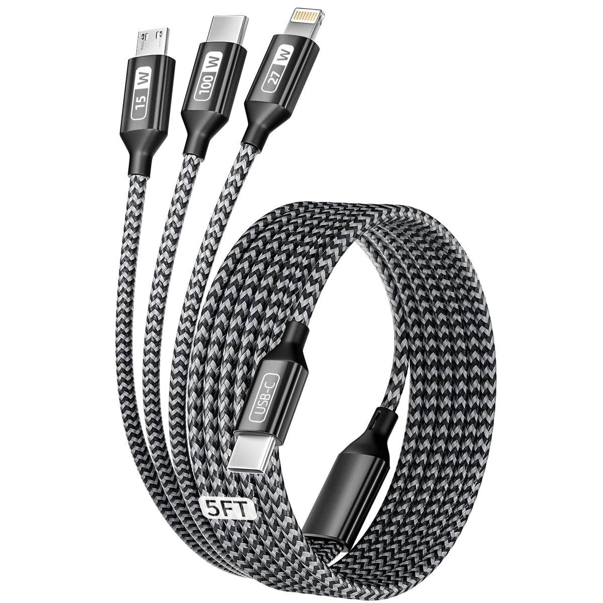Multi Charging Cable(3Pack 4FT), 3 in 1 Charging Cable for Multiple Devices