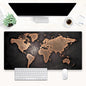 World Map Gaming Mouse Pad XXL Large Vintage Style Full Desk Mat Extended Keyboard Pad with Stitched Edges, Non-Slip Base (31.5" x 15.7")